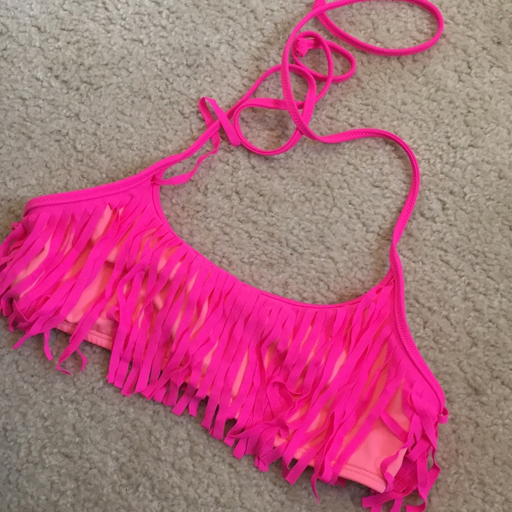 Pink fringe bikini top - Picture 1 of 2